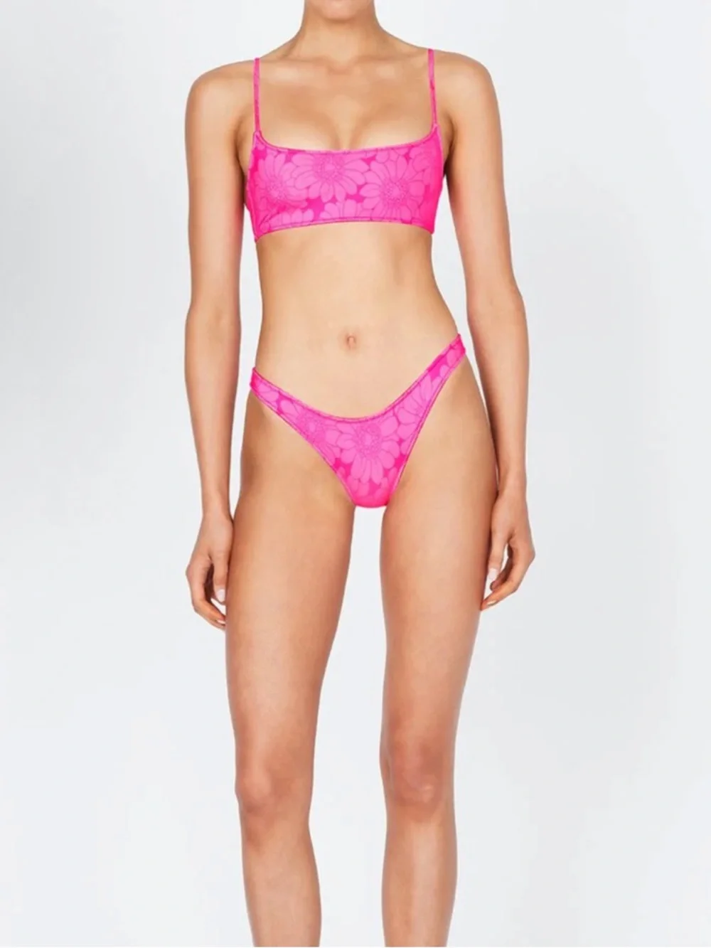 triangl swimwear Hot Pink Floral Bikini Set
